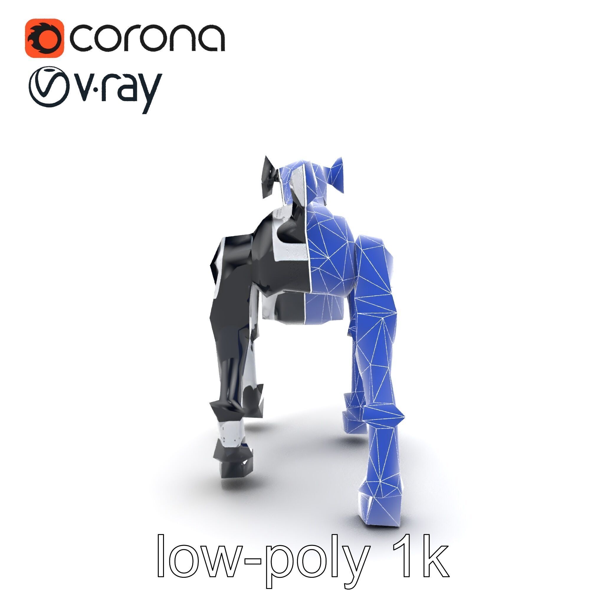 Sports Robot Dog Model Pack - Enhanced Agility and Speed Low-poly 3D model_13