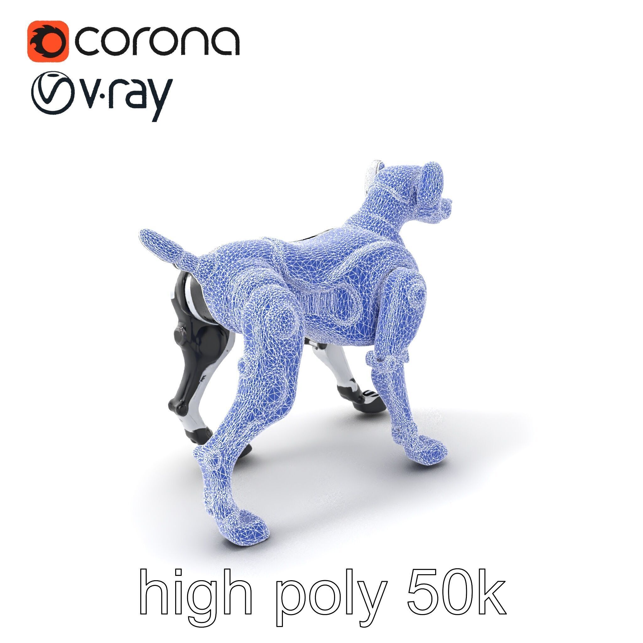 Sports Robot Dog Model Pack - Enhanced Agility and Speed Low-poly 3D model_1