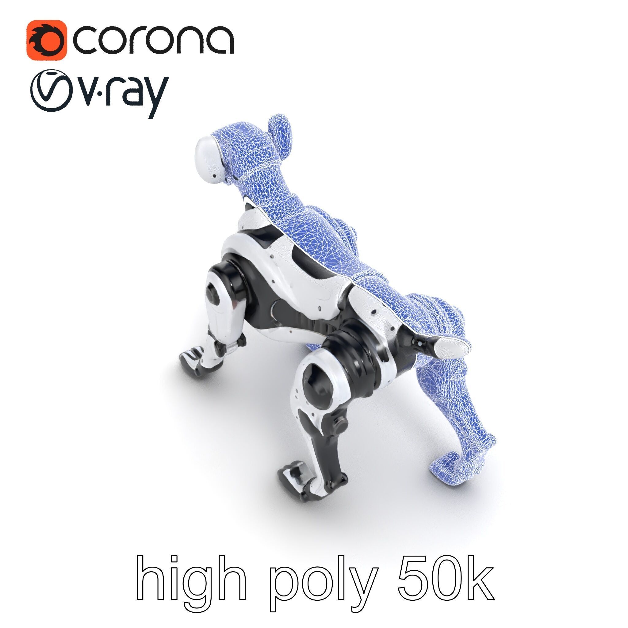 Sports Robot Dog Model Pack - Enhanced Agility and Speed Low-poly 3D model_23