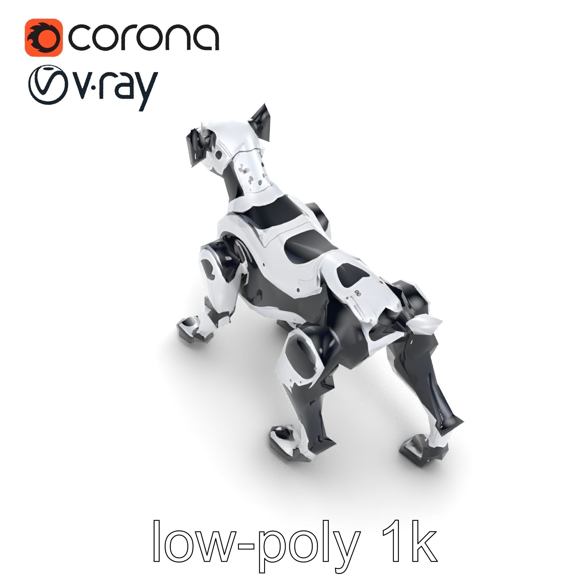 Sports Robot Dog Model Pack - Enhanced Agility and Speed Low-poly 3D model_11