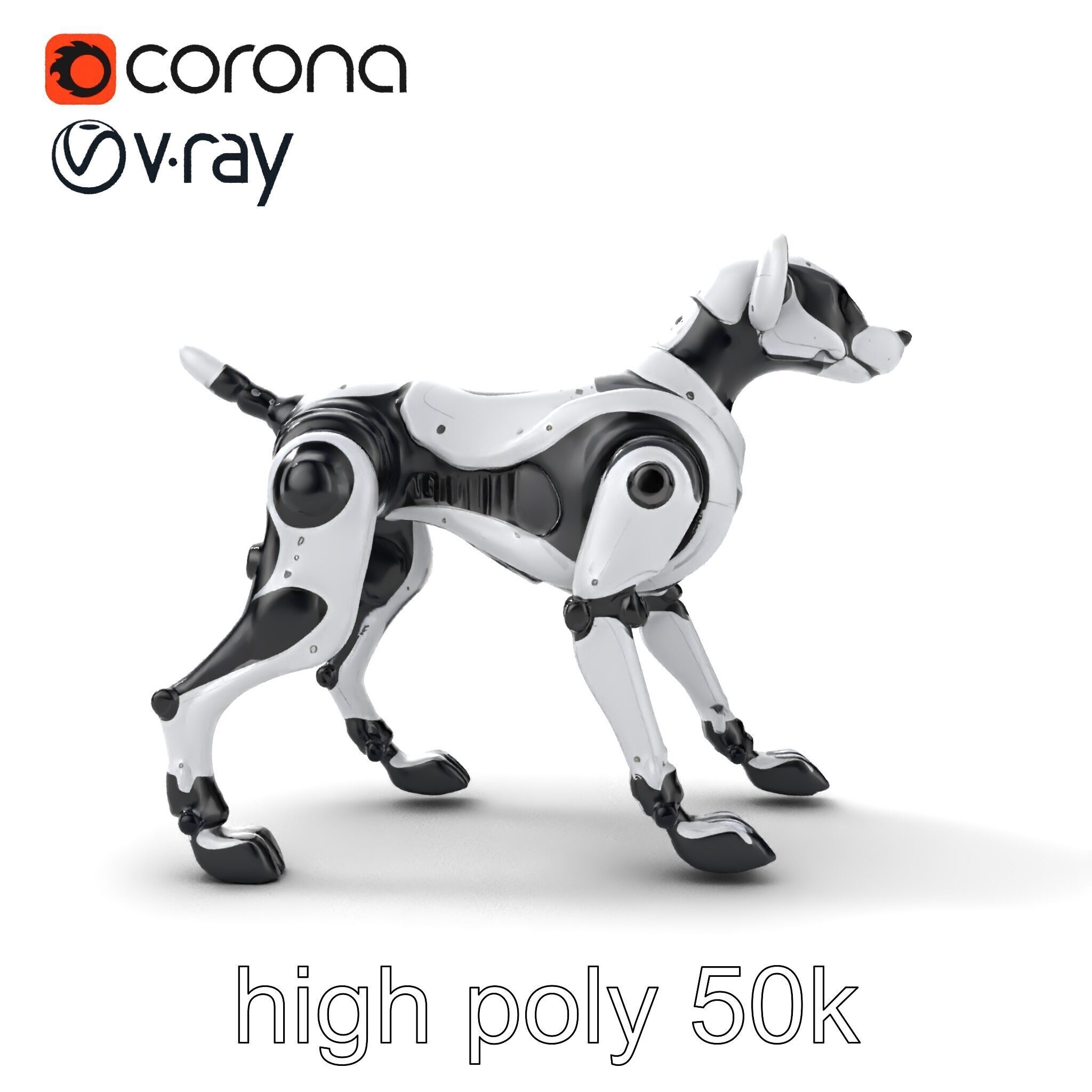 Sports Robot Dog Model Pack - Enhanced Agility and Speed Low-poly 3D model_22