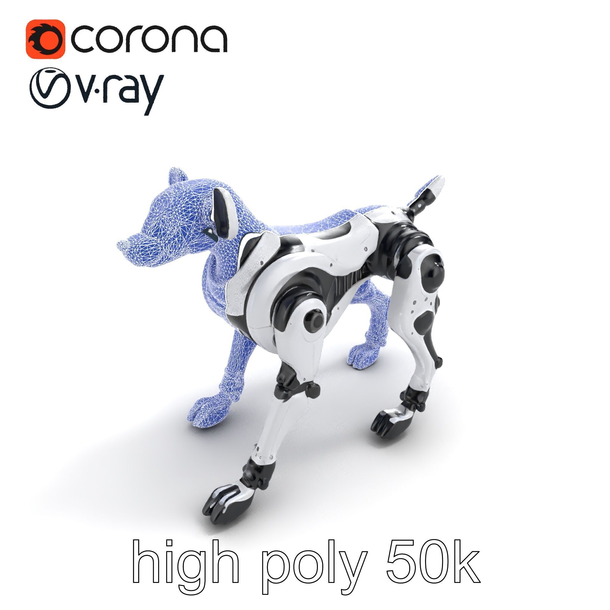 Sports Robot Dog Model Pack - Enhanced Agility and Speed Low-poly 3D model_29