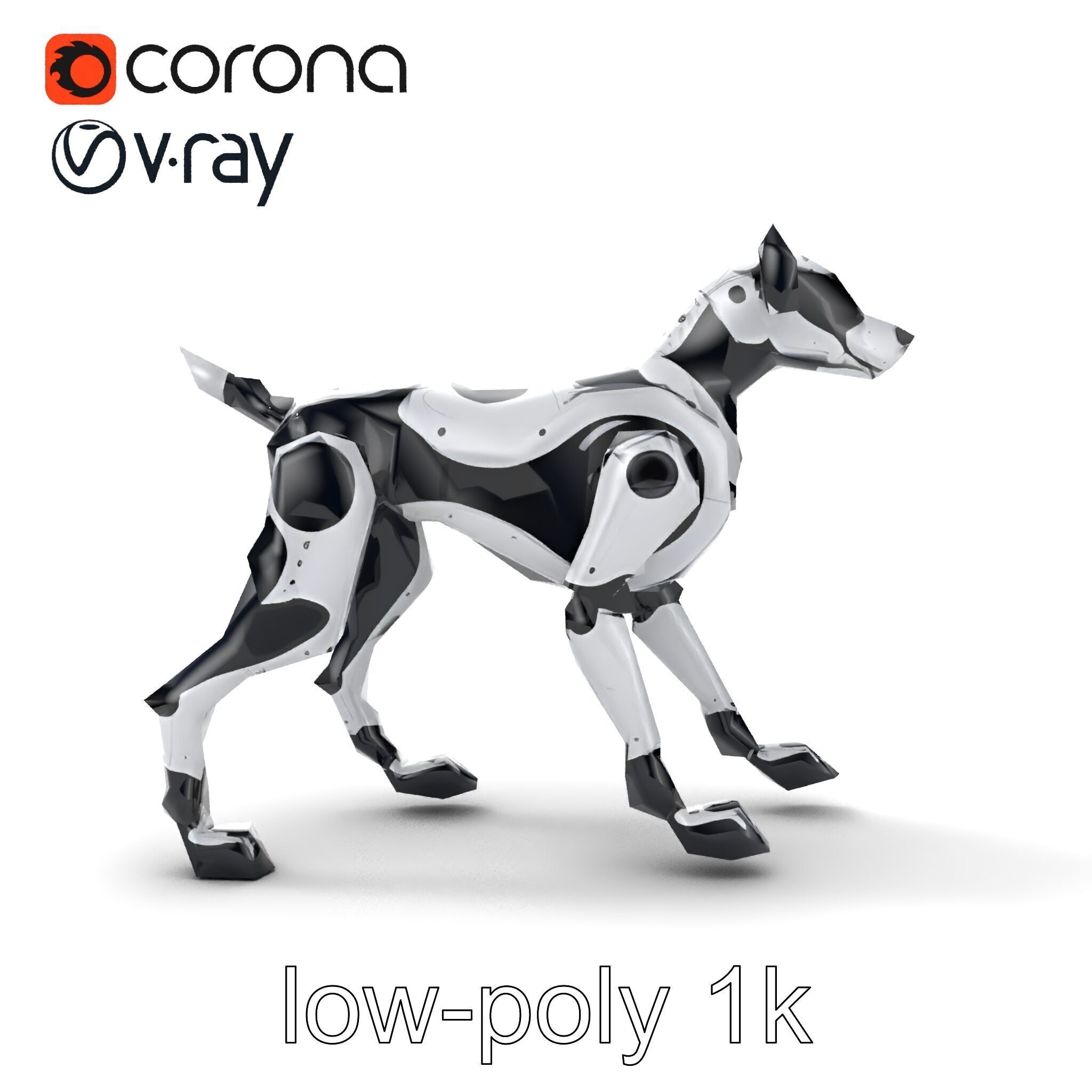 Sports Robot Dog Model Pack - Enhanced Agility and Speed Low-poly 3D model_16