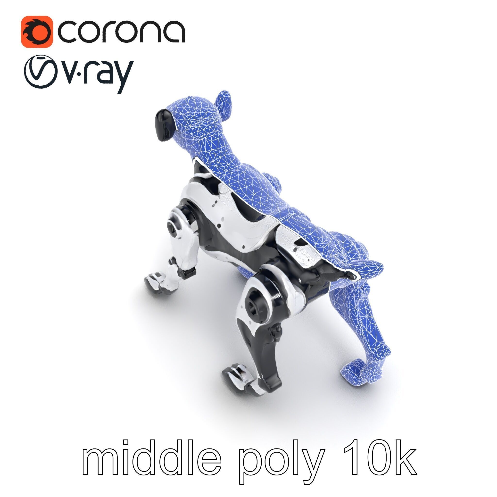 Sports Robot Dog Model Pack - Enhanced Agility and Speed Low-poly 3D model_30