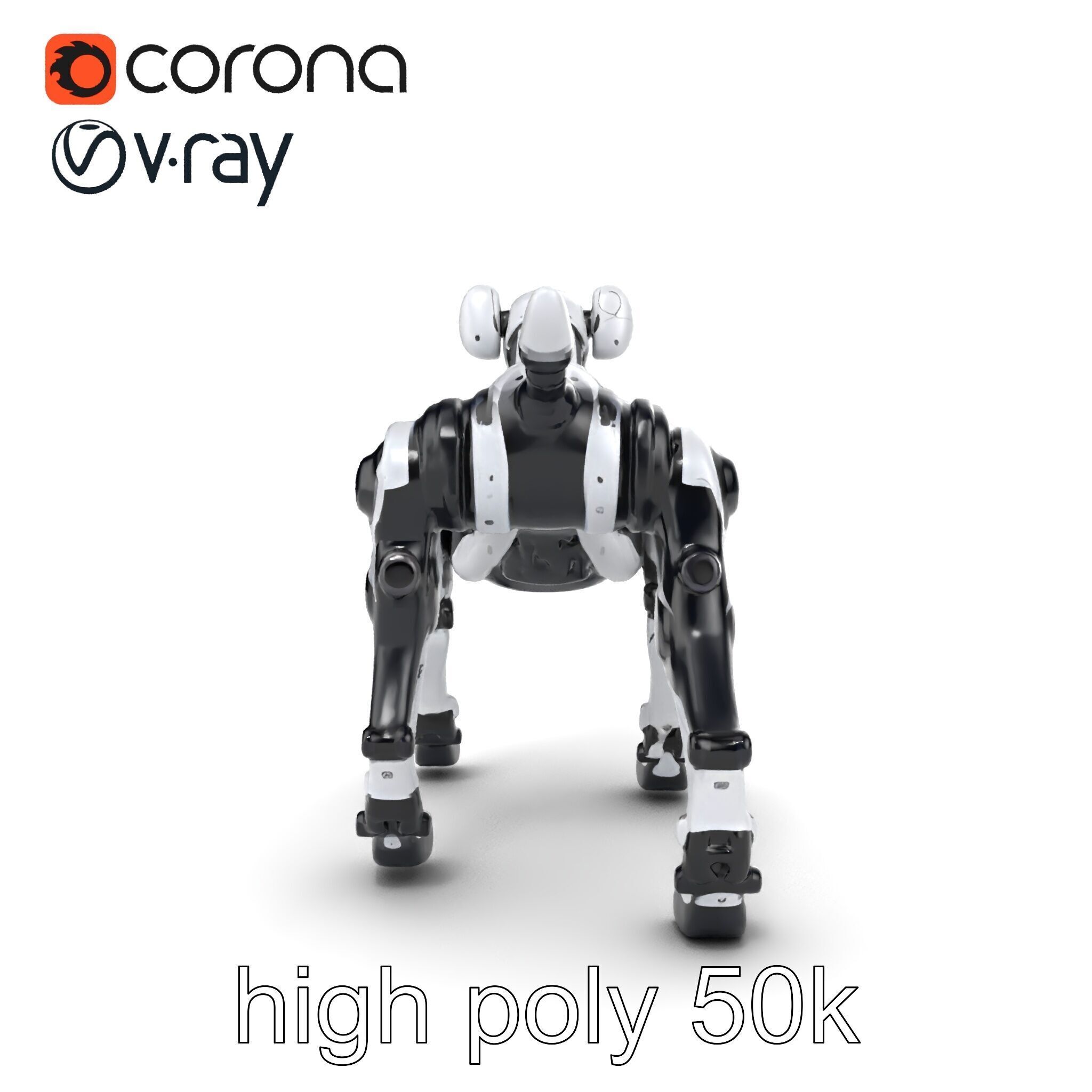 Sports Robot Dog Model Pack - Enhanced Agility and Speed Low-poly 3D model_25