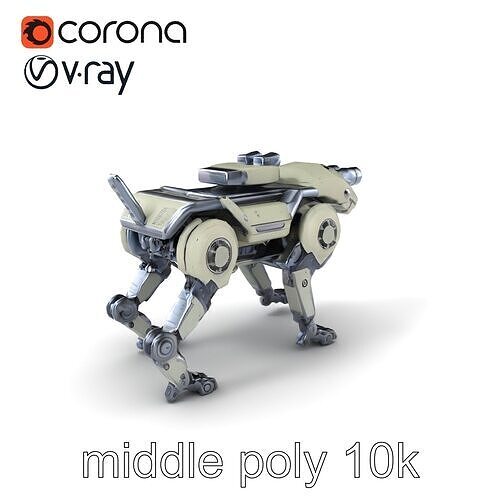 Military Robot Dog Armored Reconnaissance model pack Low-poly 3D model