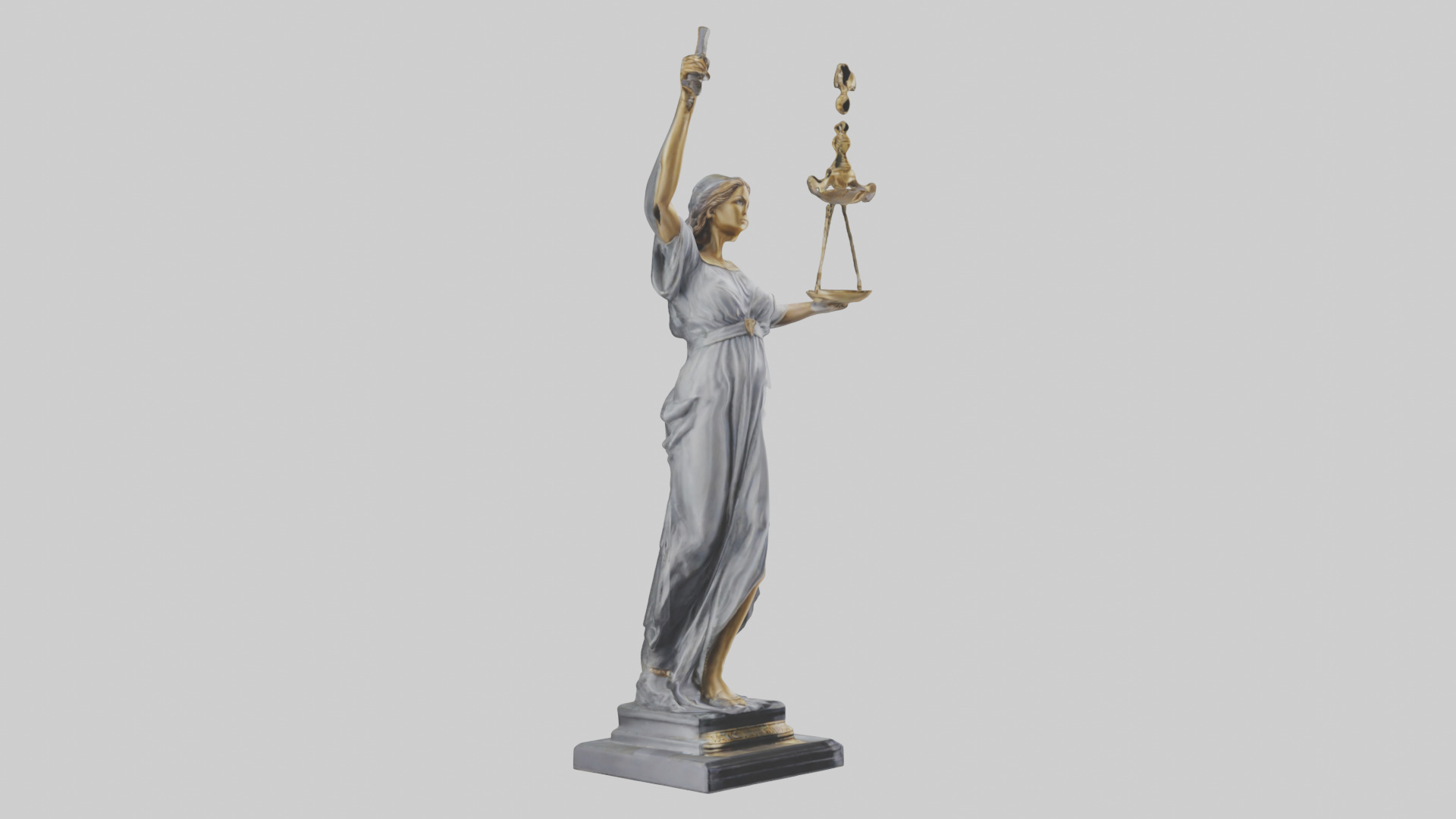 Justice Lady statue model Low-poly 3D model_1