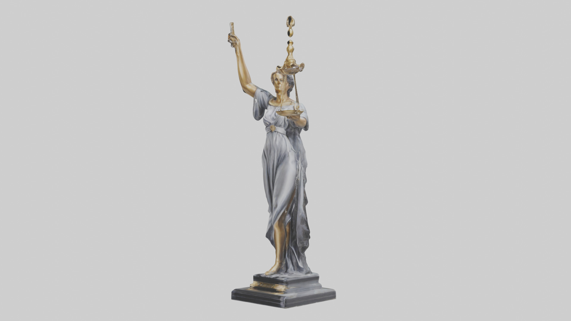 Justice Lady statue model Low-poly 3D model_2