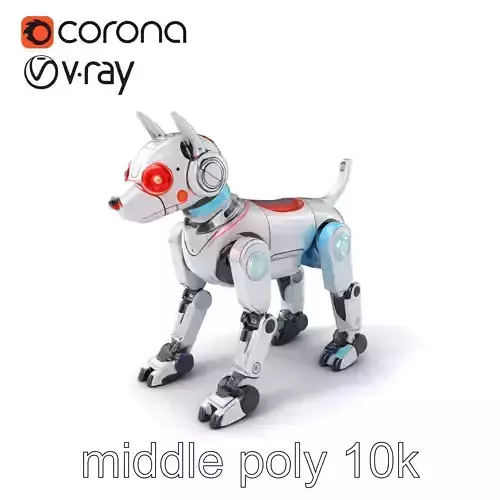 LED Lit Robot Dog model pack with neon strips and dynamic lighting