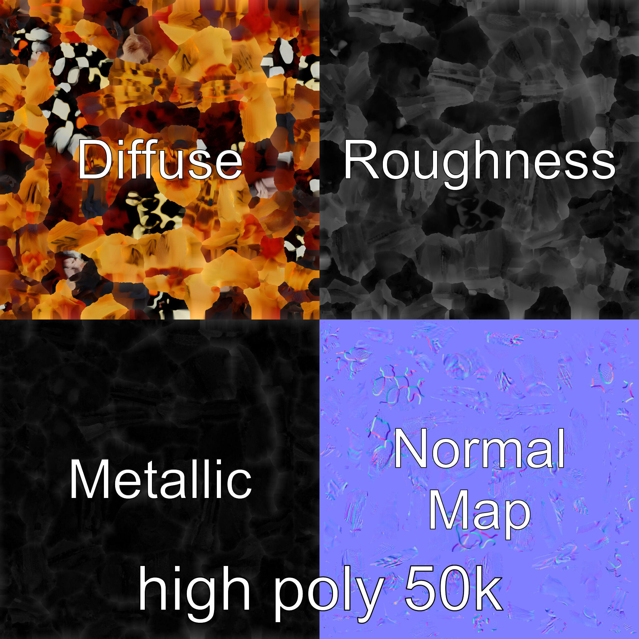 Orb-Weaver Spider Kaleidoscopic Colors model pack Low-poly 3D model_3