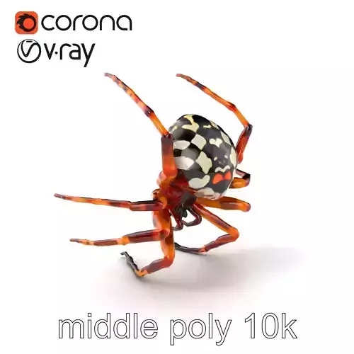 Orb-Weaver Spider Kaleidoscopic Colors model pack