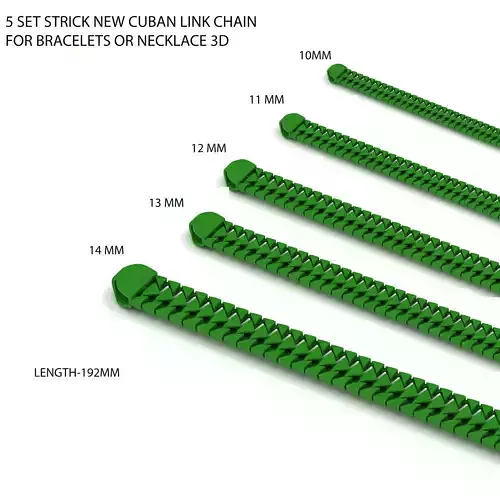 5 SIZE  NEW CUBAN LINK CHAIN FOR BRACELETS OR NECKLACE  3D Model Collection