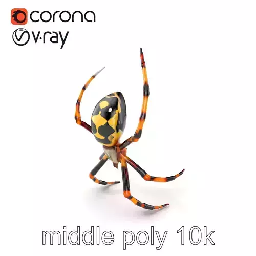 Golden Orb-Weaver Spider Detailed 3D Model Pack