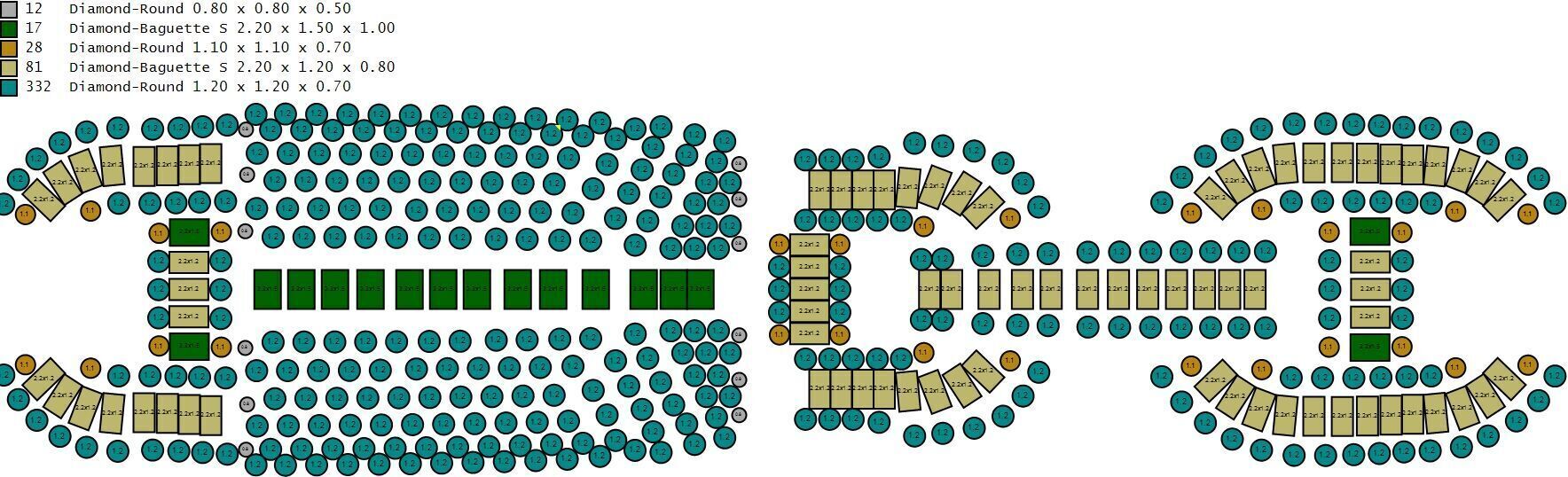 Custom Hermes Link Diamond Chain - Hermes Diamond Bracelet Link 3D print model_16