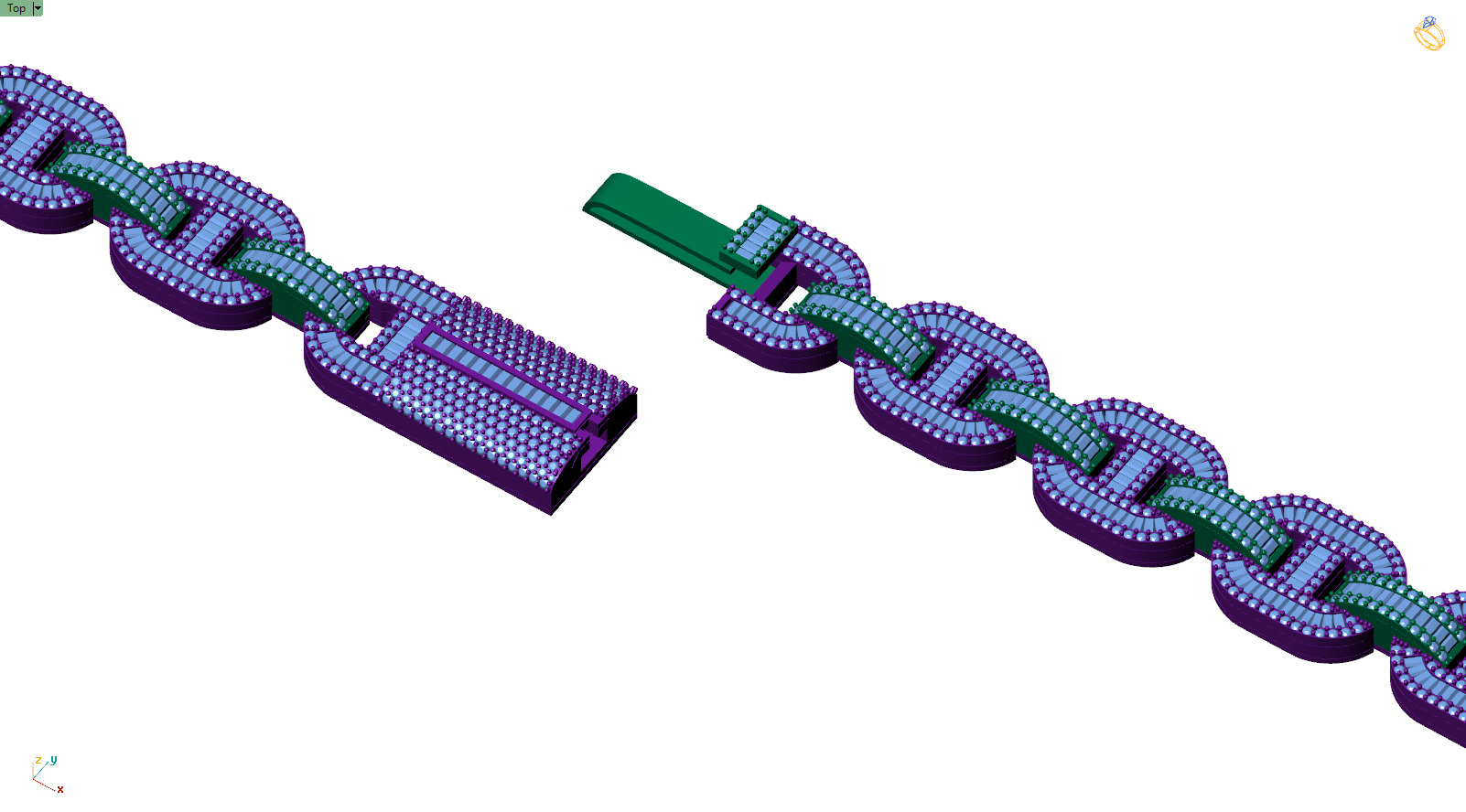 Custom Hermes Link Diamond Chain - Hermes Diamond Bracelet Link 3D print model_10