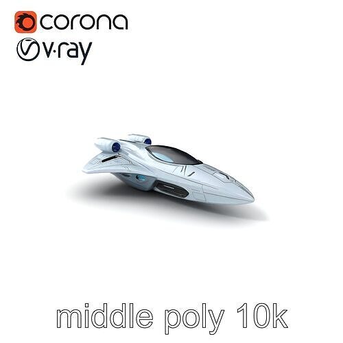 Interstellar Spaceship Speed Aerodynamic Model Pack Low-poly 3D model