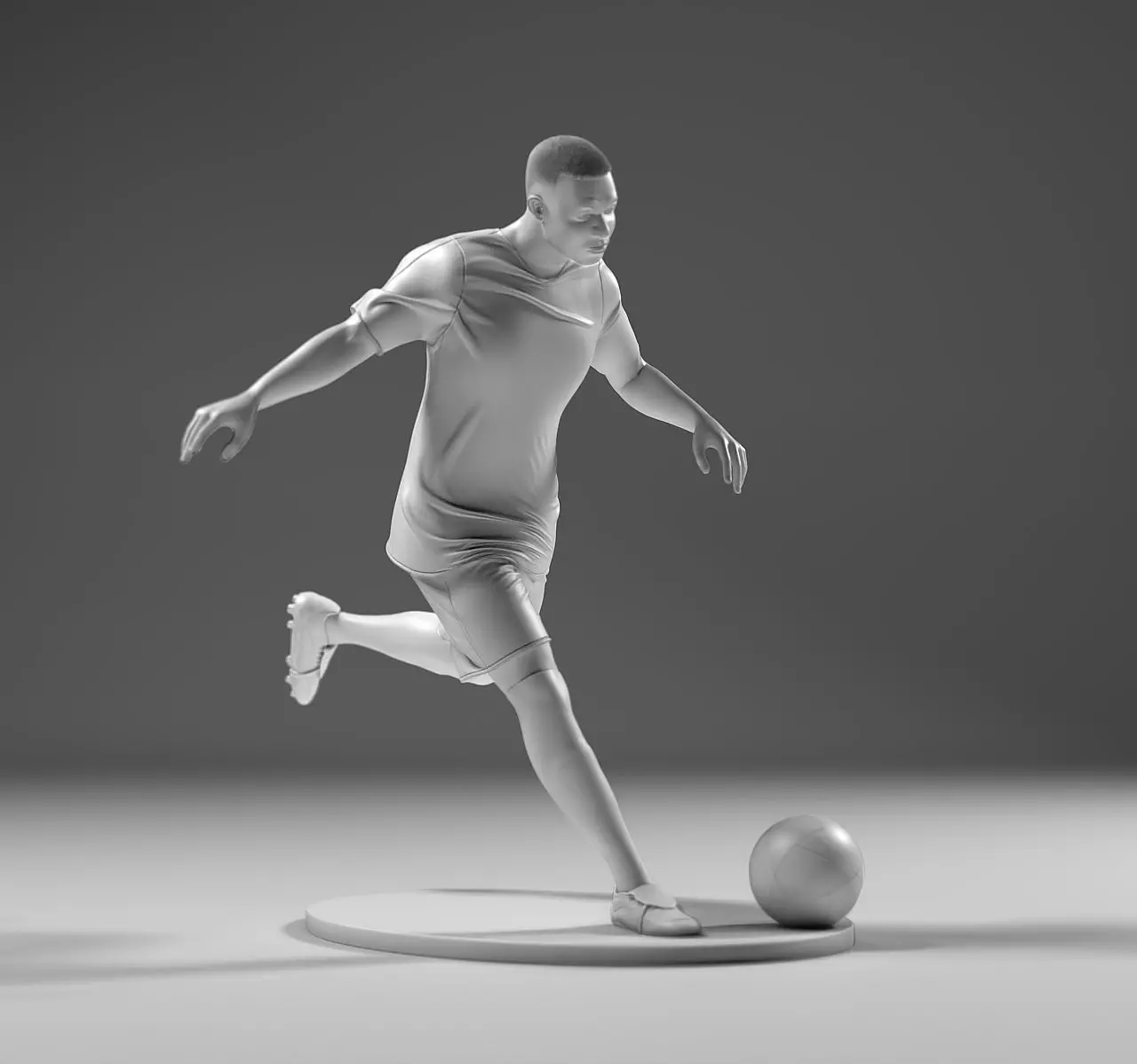 Footballer 05 Footstrike 02 Stl 3D print model_0
