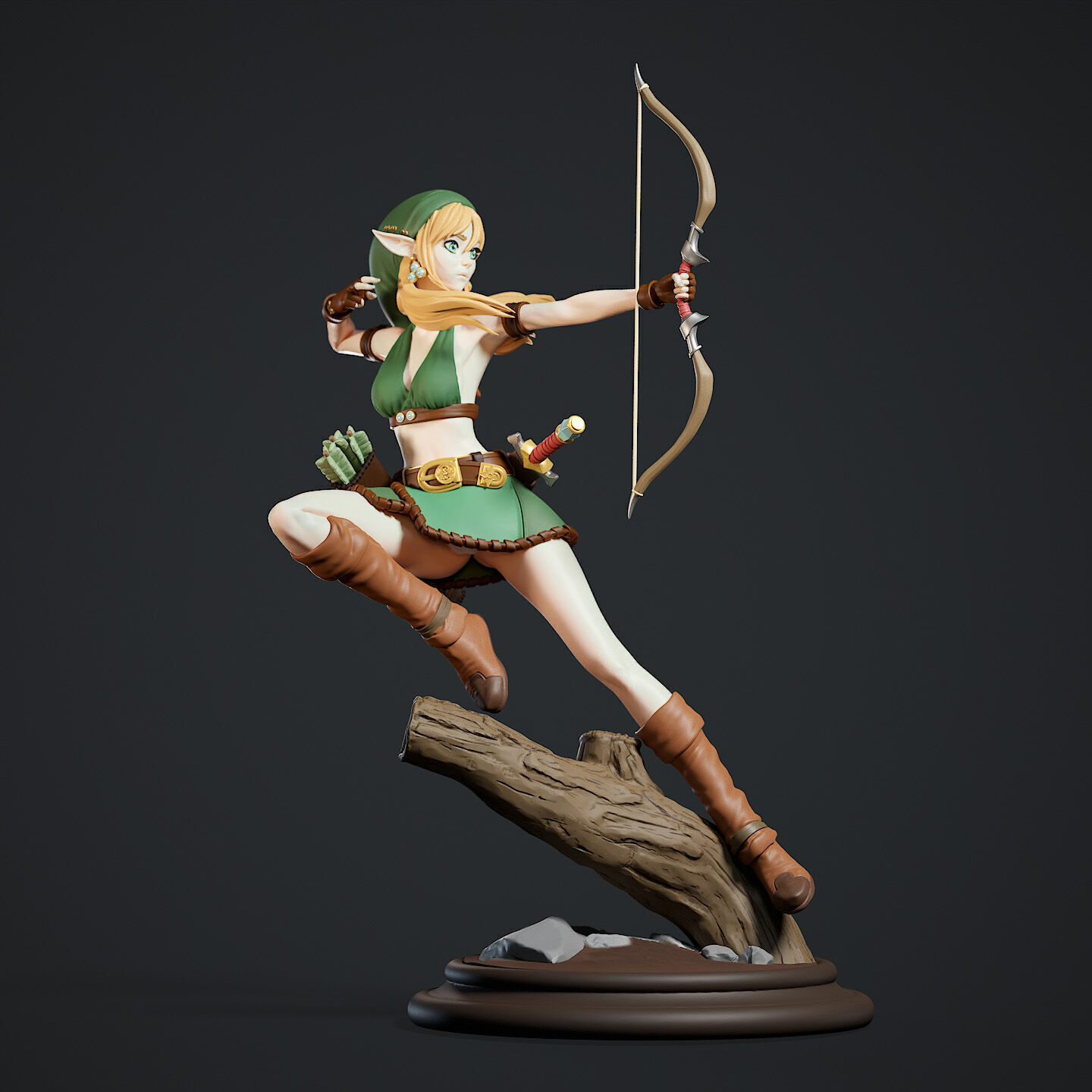 Saya Silent Arrow Shooting Pose 3D print model_1