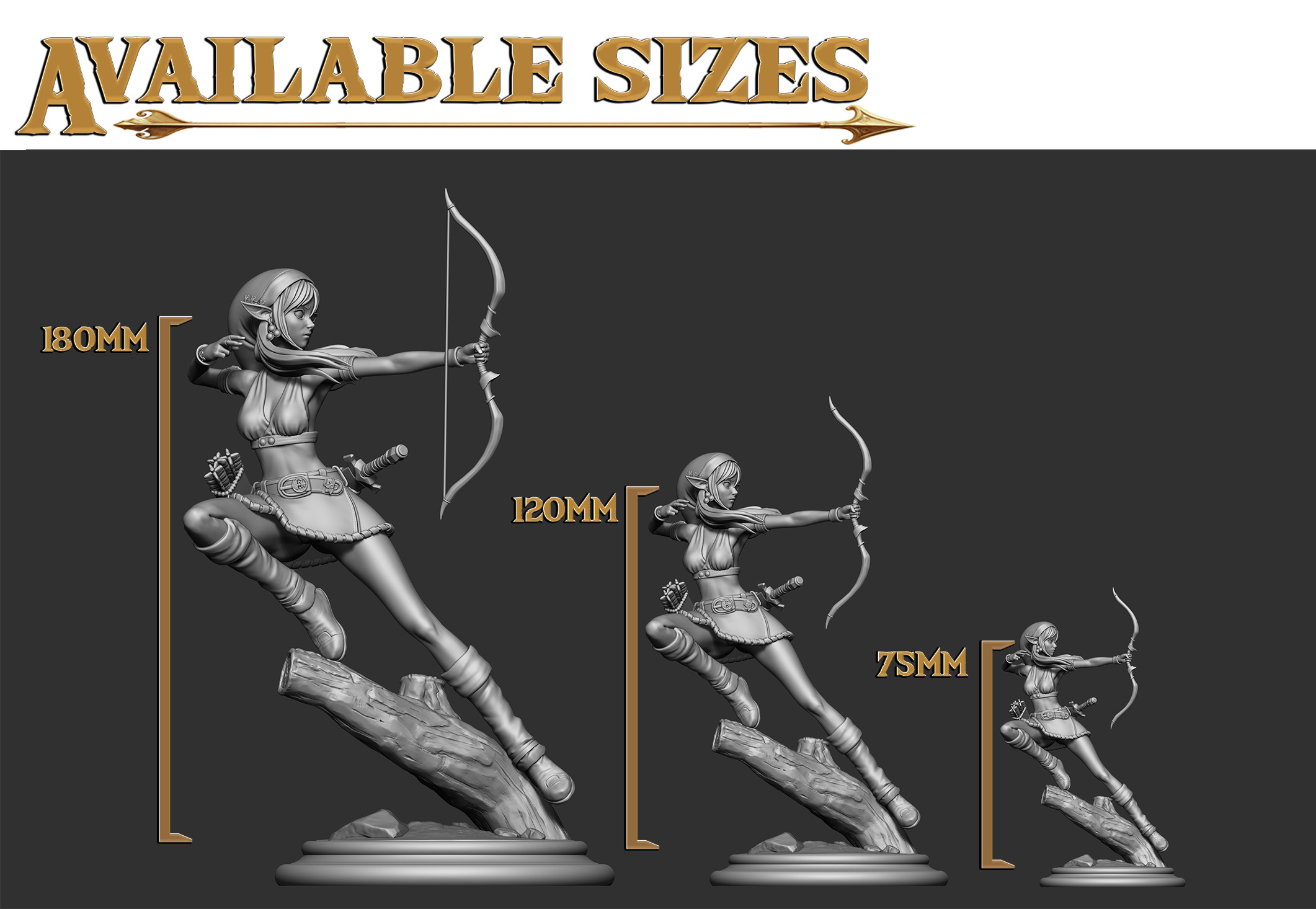 Saya Silent Arrow Shooting Pose 3D print model_10