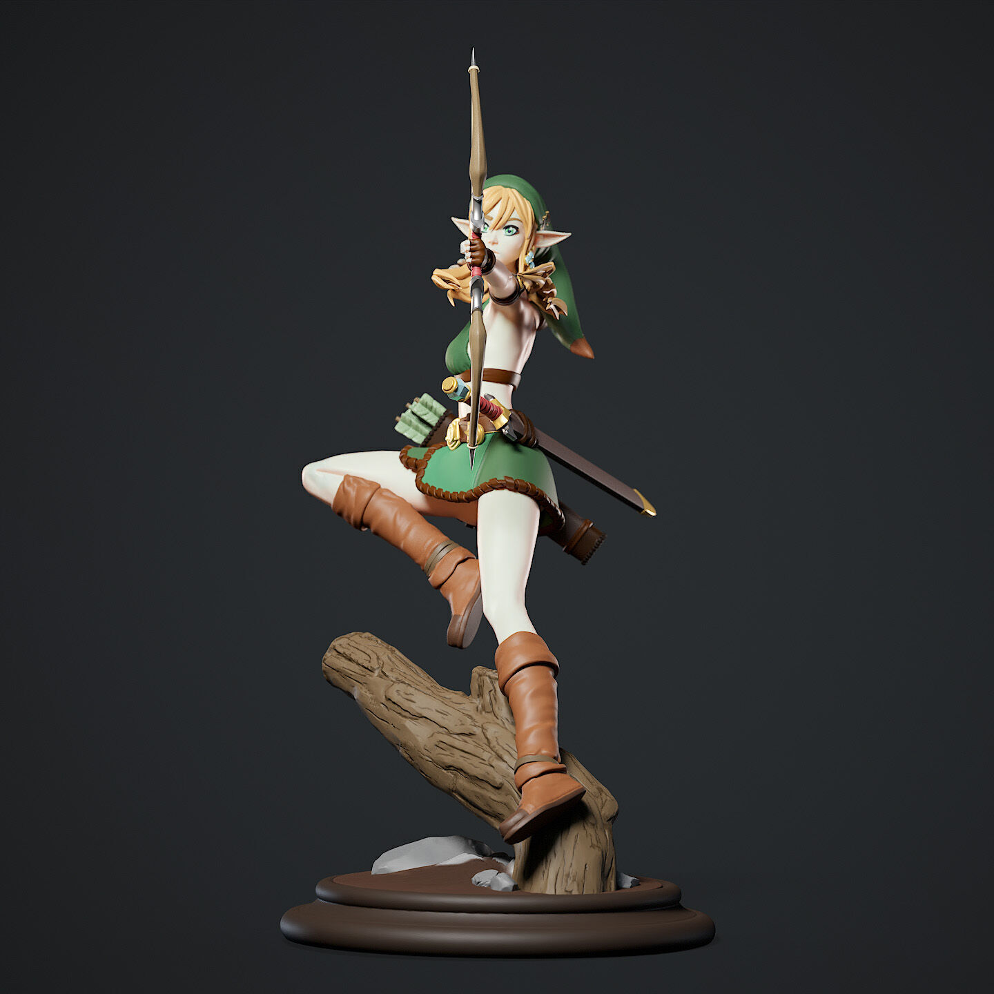 Saya Silent Arrow Shooting Pose 3D print model_2