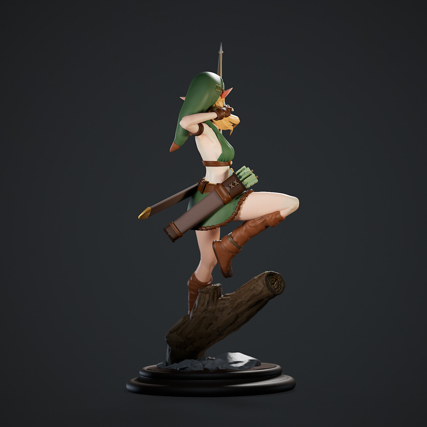 Saya Silent Arrow Shooting Pose 3D print model_4