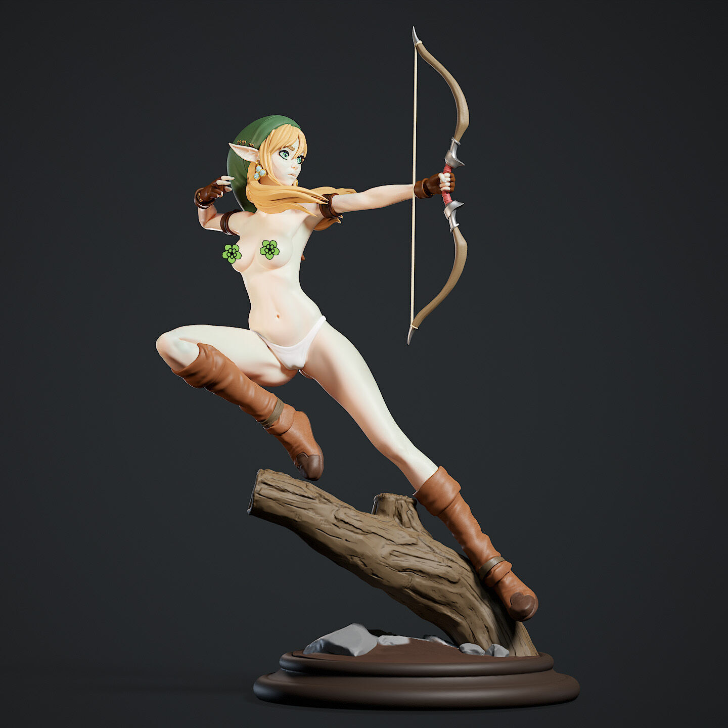 Saya Silent Arrow Shooting Pose 3D print model_5