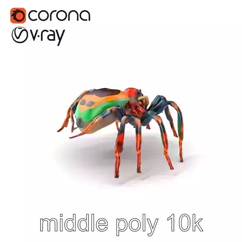 Vibrant Peacock Spider Detailed 3D Model Pack