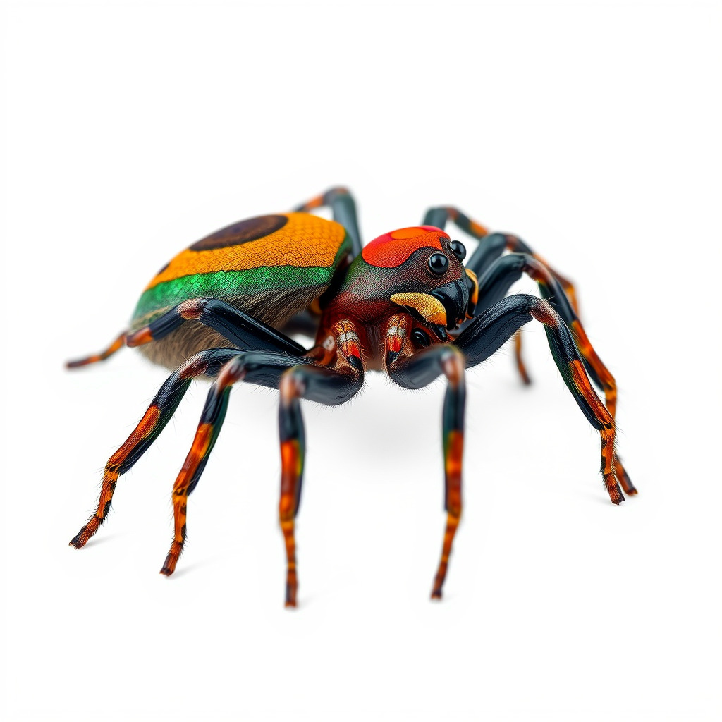 Vibrant Peacock Spider Detailed 3D Model Pack Low-poly 3D model_3