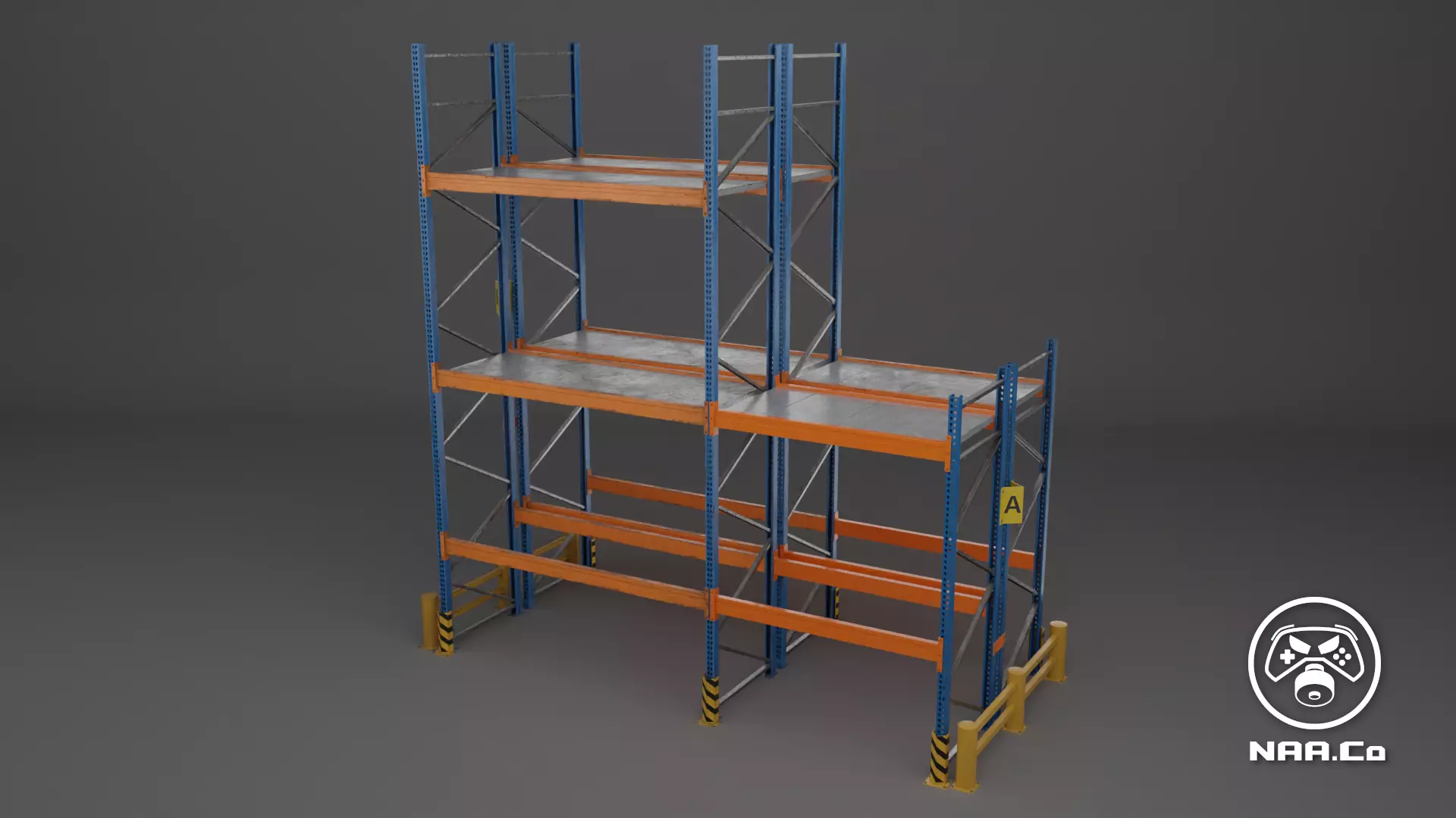Pallet Racking System Low-poly 3D model