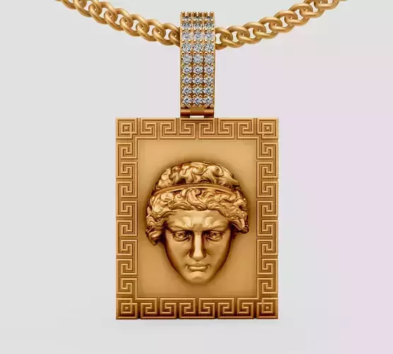 Greek pendant printable gold jewelry printable 3D model