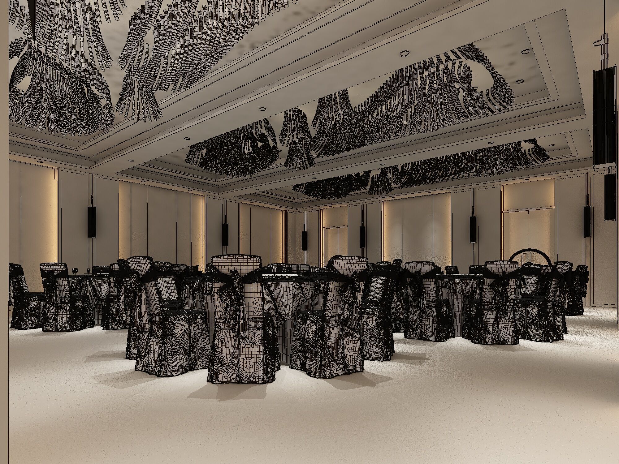 Hotel Banquet Hall  3D model_5