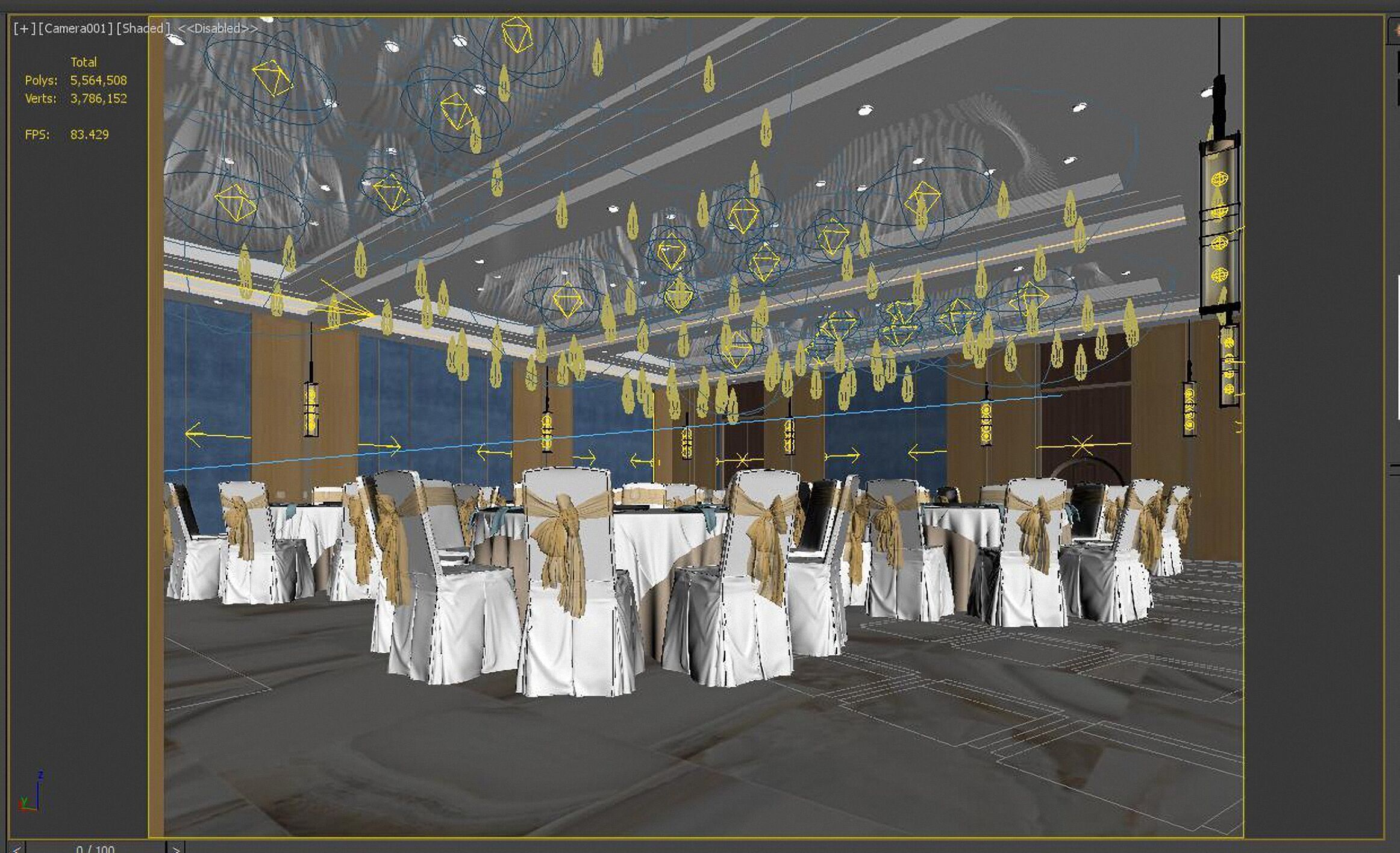 Hotel Banquet Hall  3D model_1