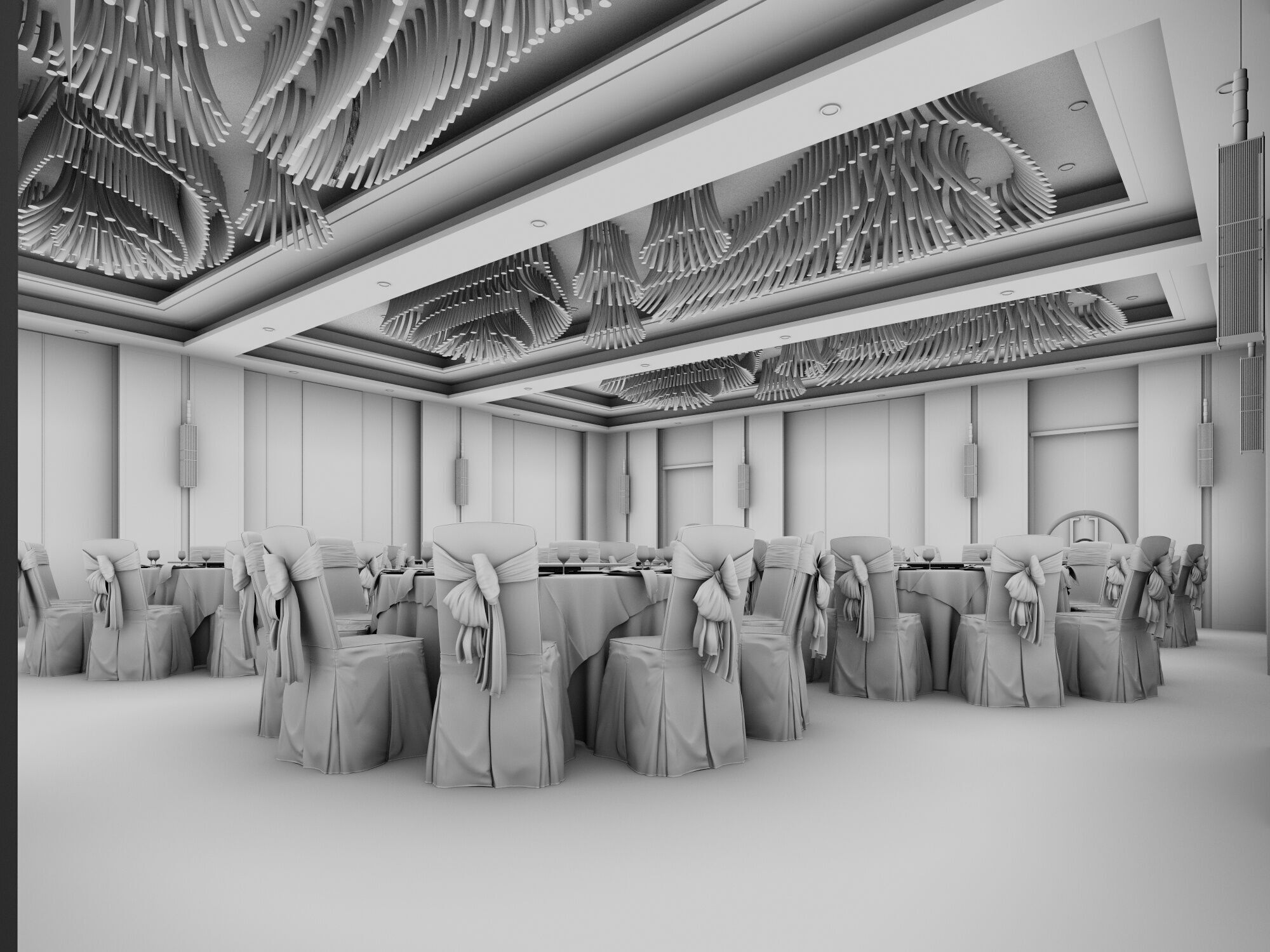 Hotel Banquet Hall  3D model_7