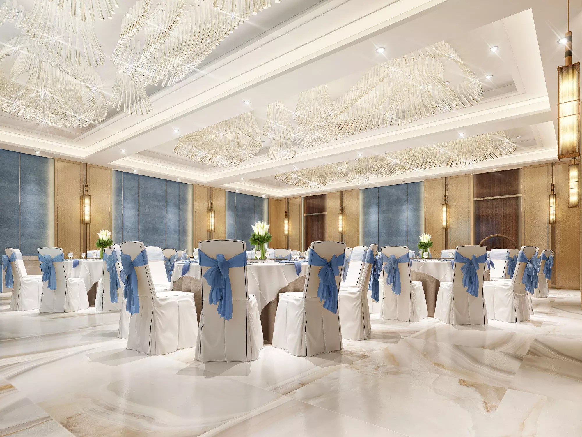 Hotel Banquet Hall  3D model_0