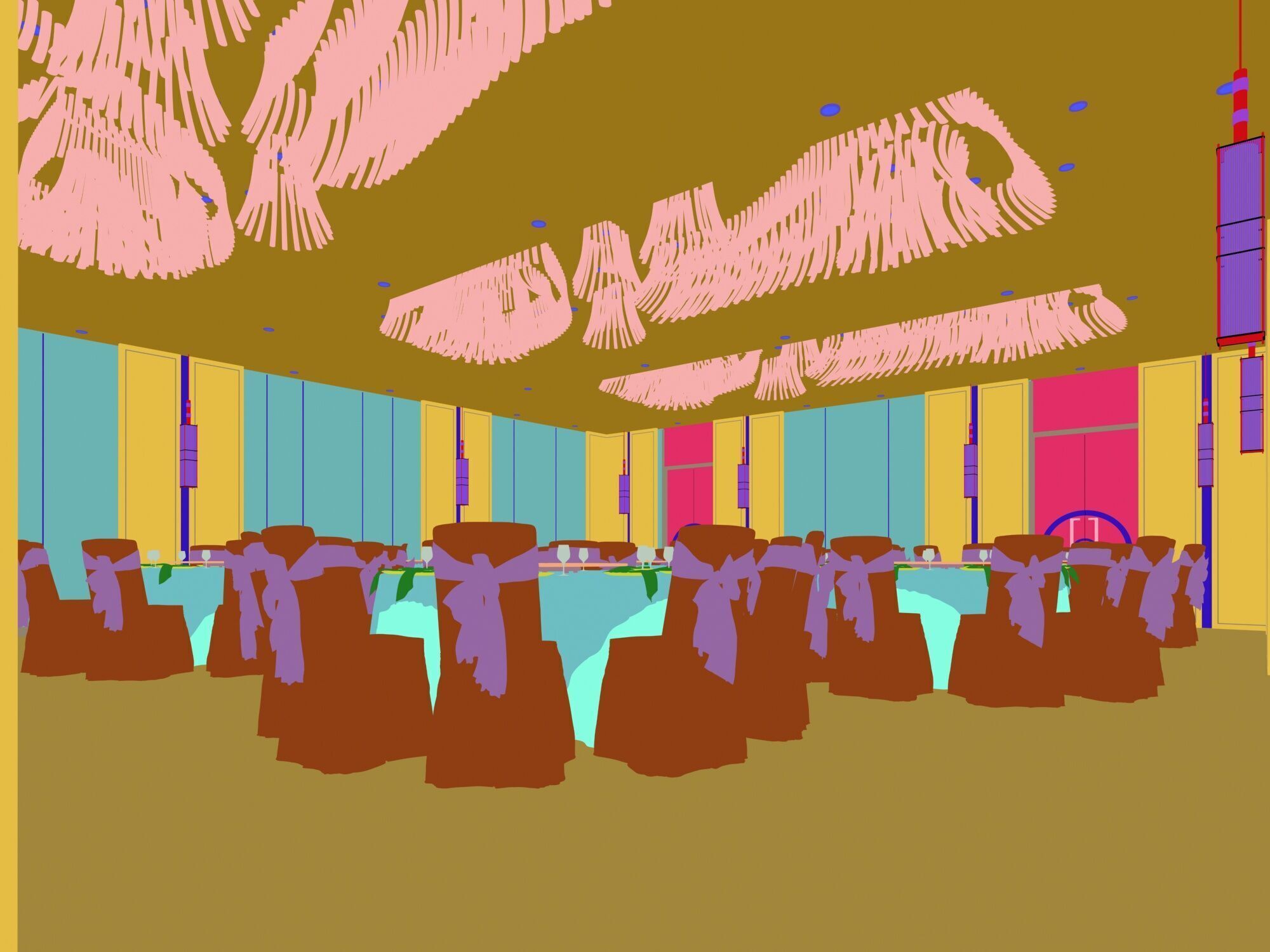 Hotel Banquet Hall  3D model_8