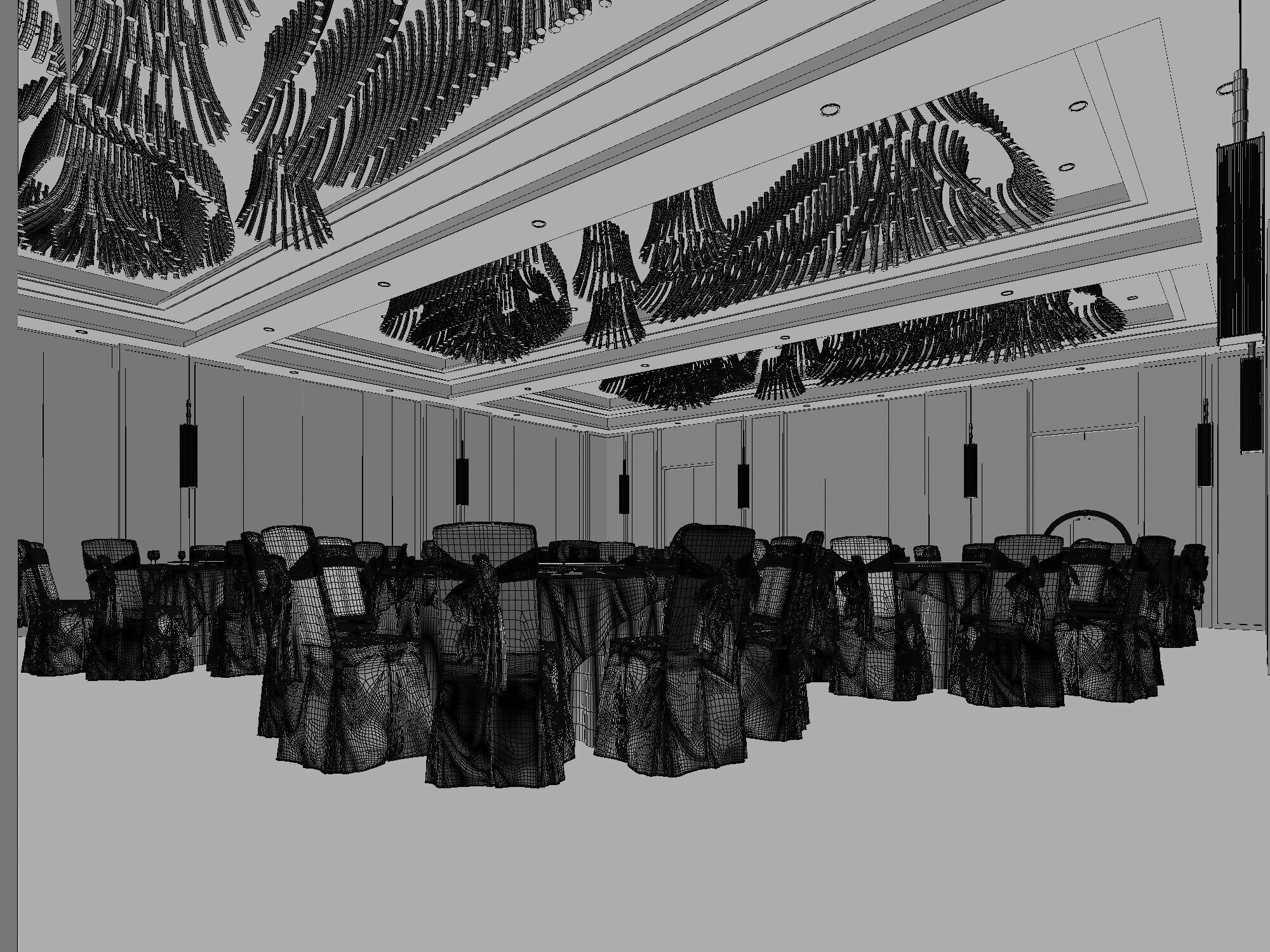Hotel Banquet Hall  3D model_6