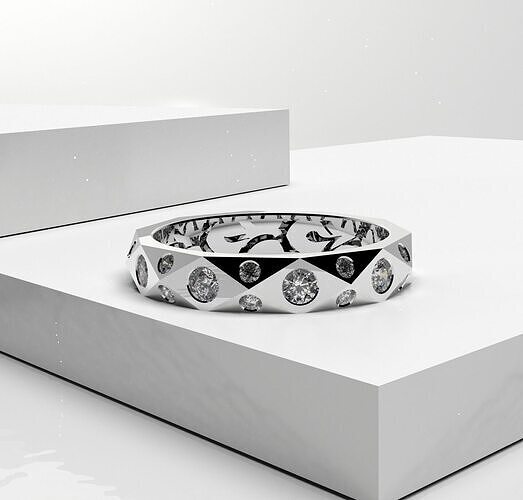 angela rings with Diamond 3D print model