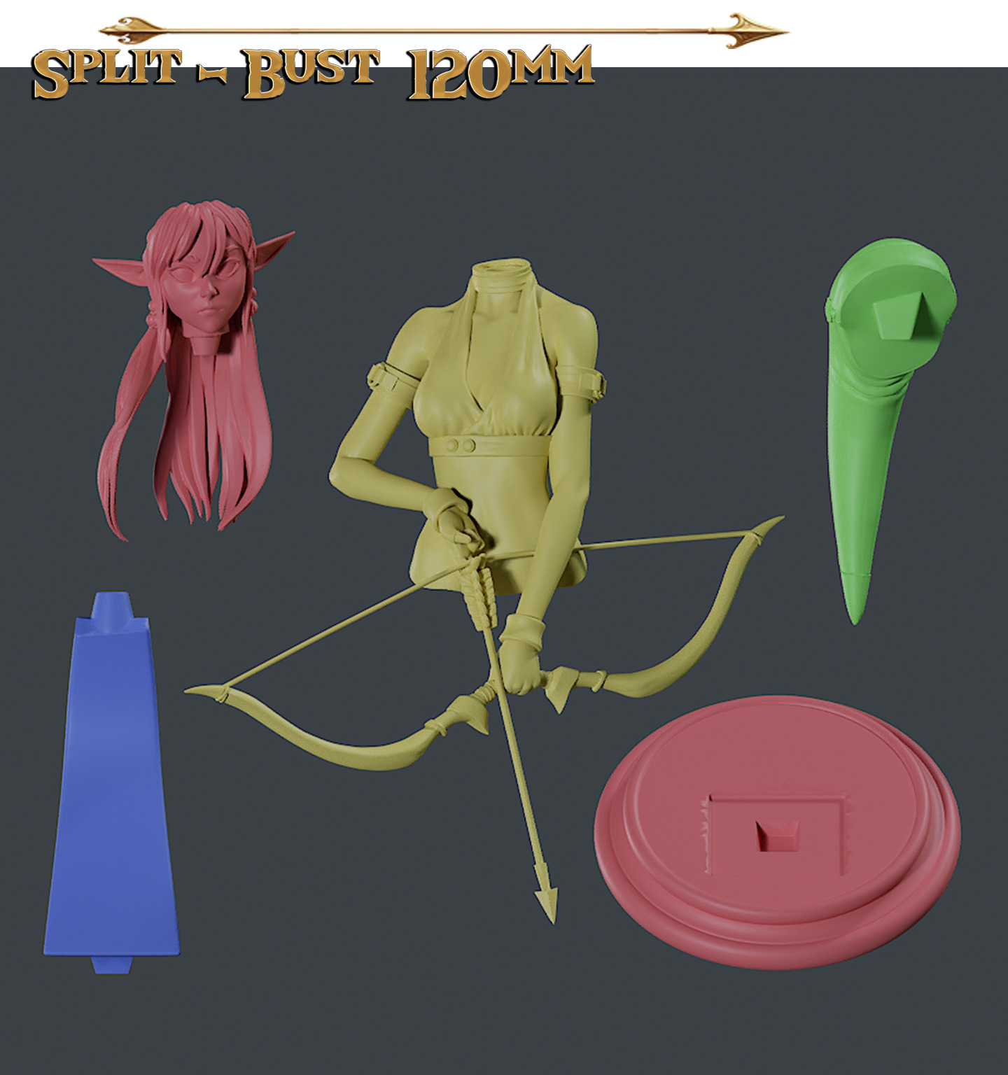 Saya Silent Arrow Bust 3D print model_10