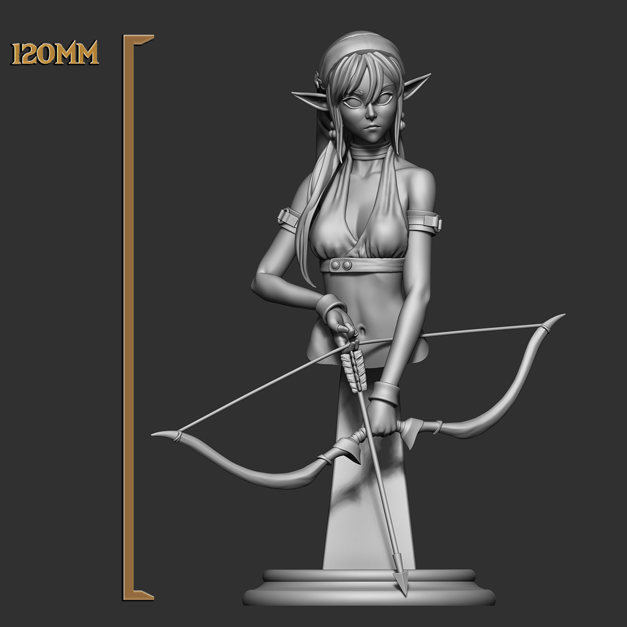 Saya Silent Arrow Bust 3D print model_9