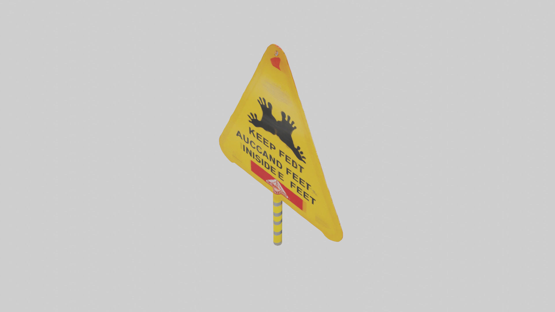 Keep Hands and Feet Inside Caution Sign model Low-poly 3D model_16