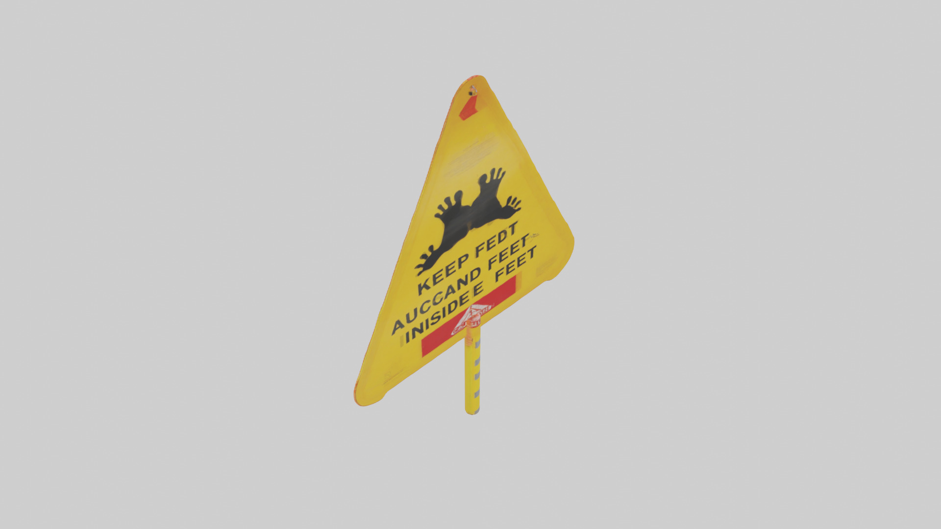 Keep Hands and Feet Inside Caution Sign model Low-poly 3D model_18