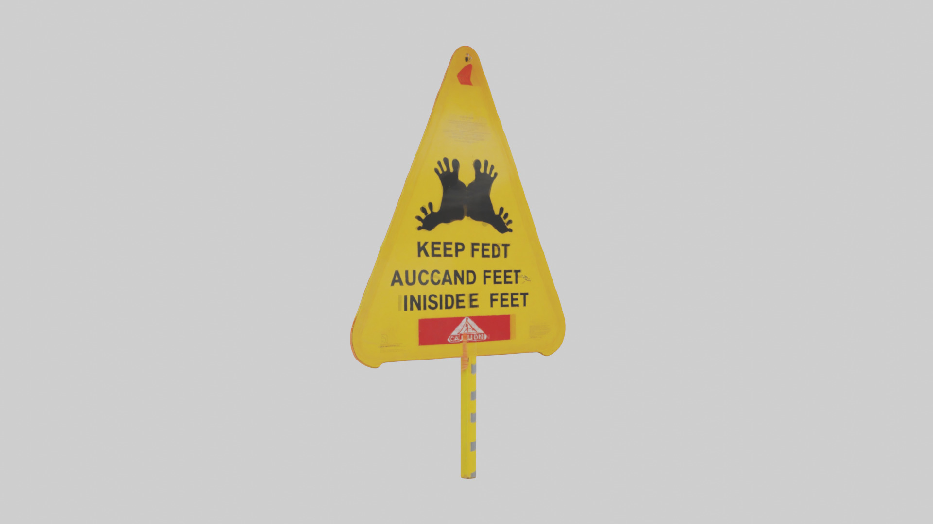 Keep Hands and Feet Inside Caution Sign model Low-poly 3D model_13