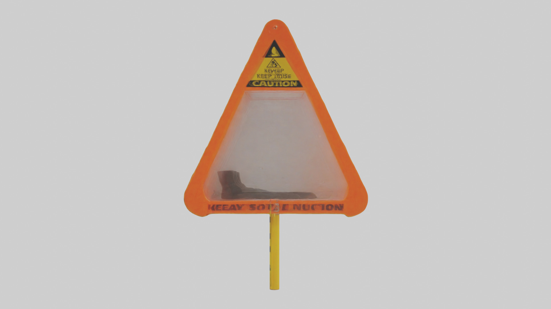 Keep Hands and Feet Inside Caution Sign model Low-poly 3D model_1