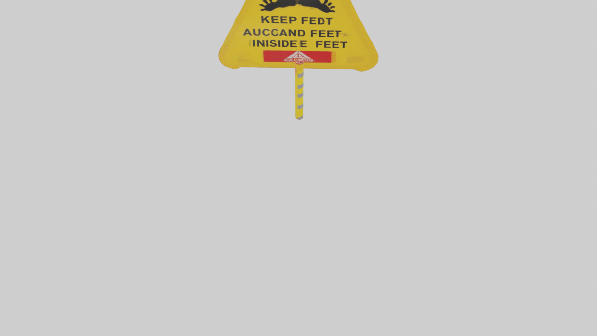 Keep Hands and Feet Inside Caution Sign model Low-poly 3D model_6