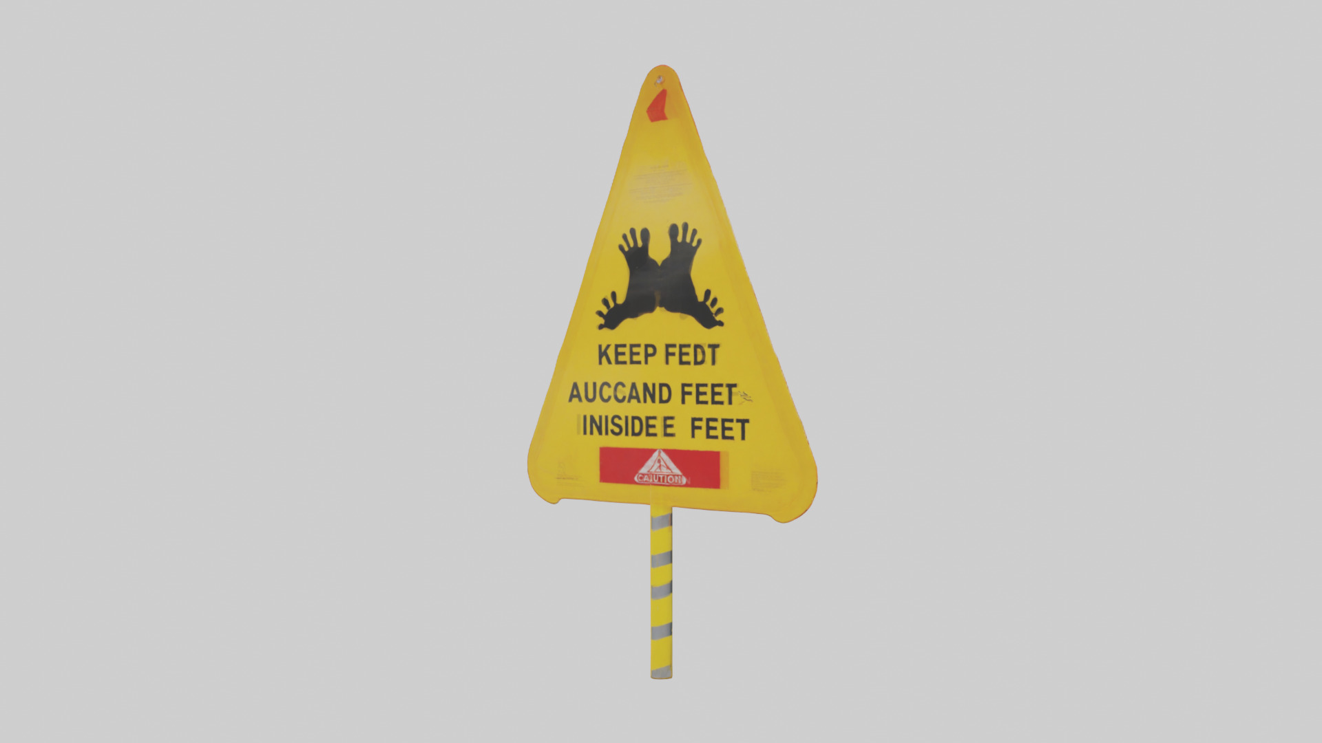 Keep Hands and Feet Inside Caution Sign model Low-poly 3D model_9