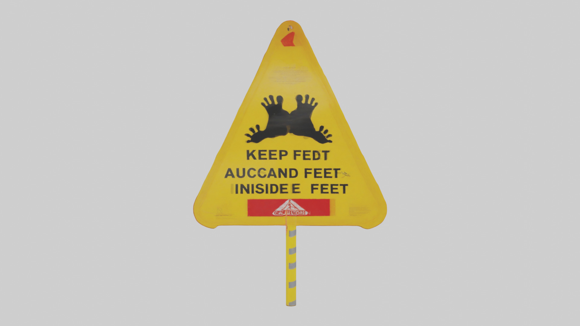 Keep Hands and Feet Inside Caution Sign model Low-poly 3D model_7