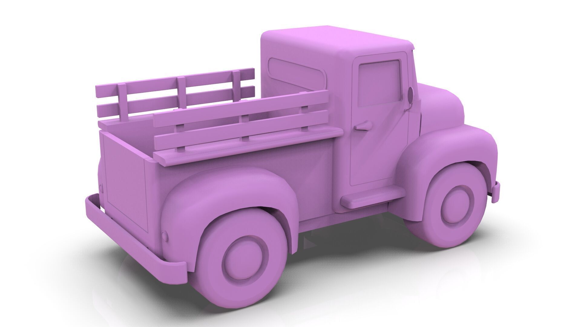 Lowpoly Cartton Truck Low-poly 3D model_8