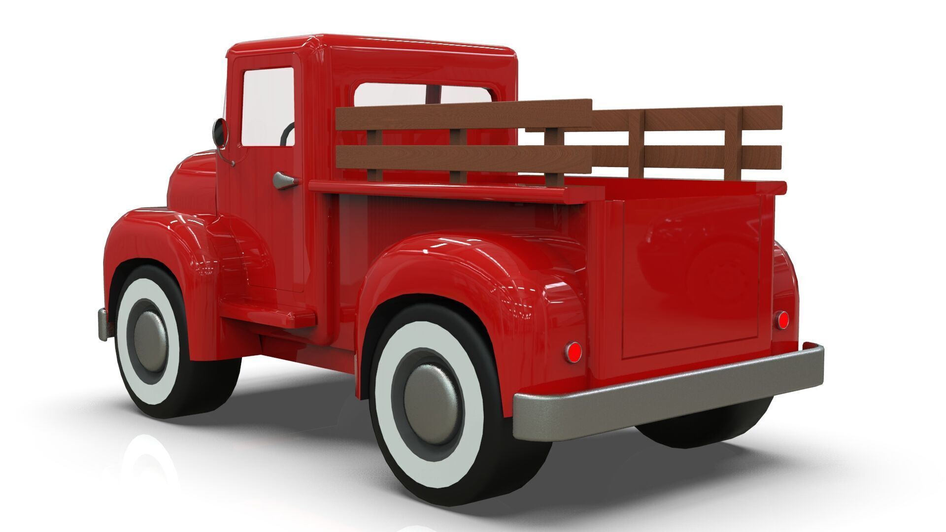 Lowpoly Cartton Truck Low-poly 3D model_3