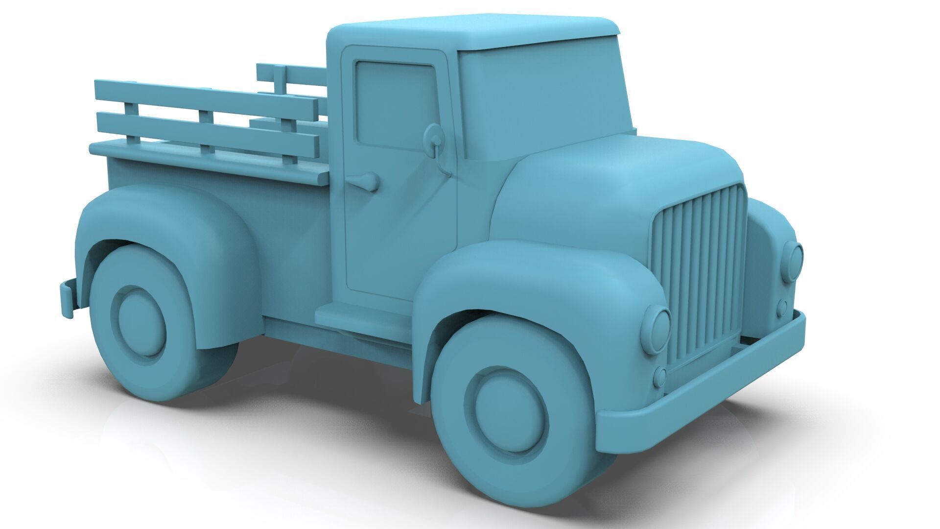 Lowpoly Cartton Truck Low-poly 3D model_9