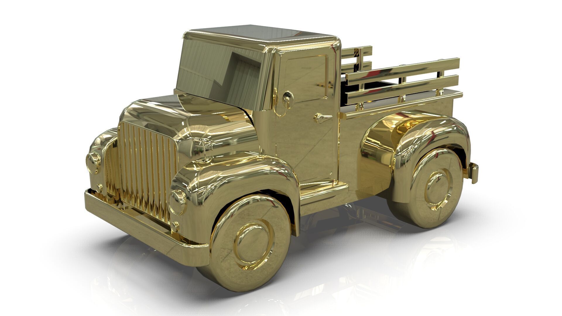 Lowpoly Cartton Truck Low-poly 3D model_7